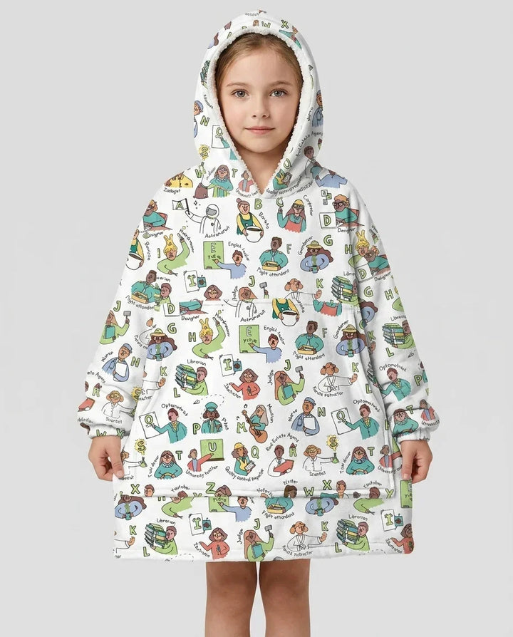 Jobs Alphabet Bamboo Blanket Hoodie
