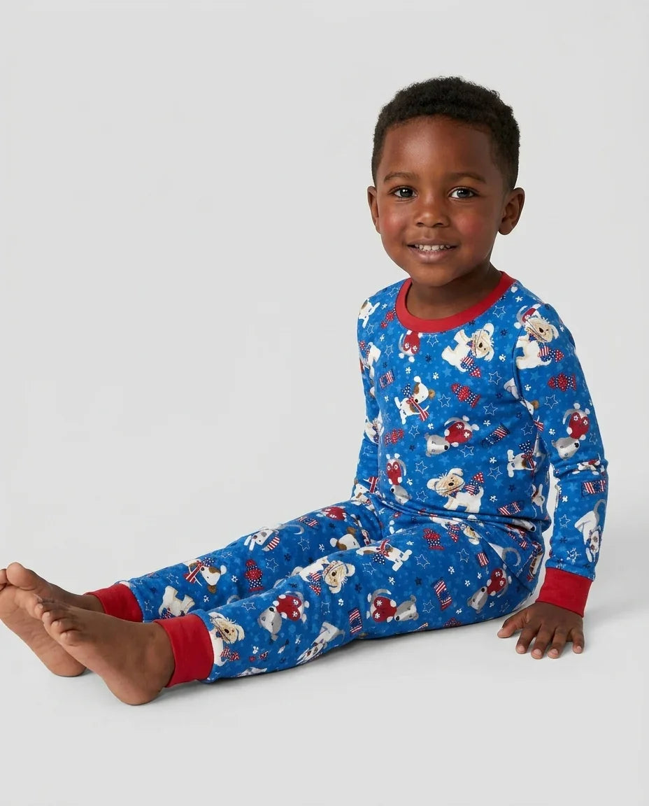 Zweiteiliges Langarm-Pyjama-Set mit Sommerfrüchten