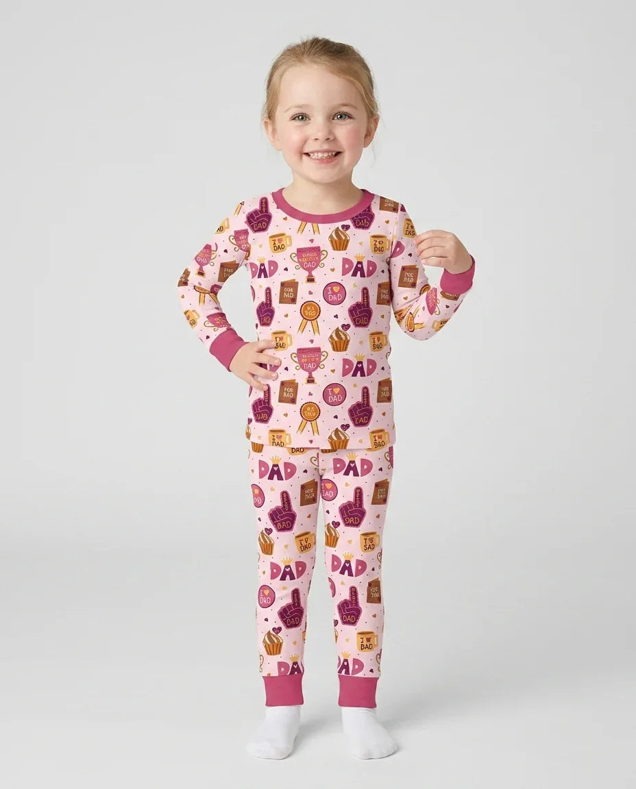 Zweiteiliges Langarm-Pyjama-Set mit Sommerfrüchten