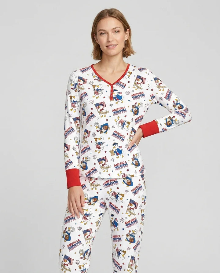 Patriotische Gans feiert 250 Jahre Bambus Pyjama Set für Frauen
