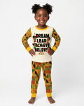 Black Girl Dream Lead Achieve Believe Bamboo Two Piece Long Sleeve Pajama Set