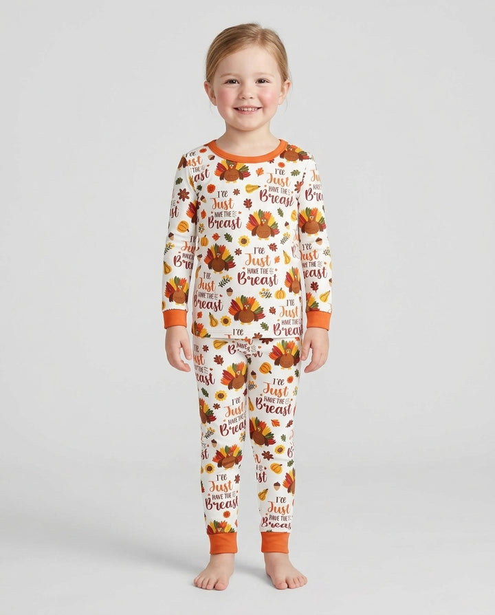 Funny Thanksgiving I’ll Just Have the Breast Bamboo Two Piece Long Sleeve Pajama Set
