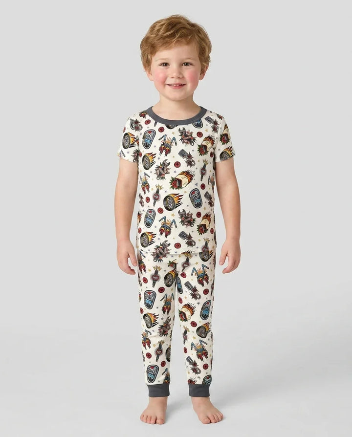 Zweiteiliges, kurzärmliges Pyjama-Set mit Marienkäfern