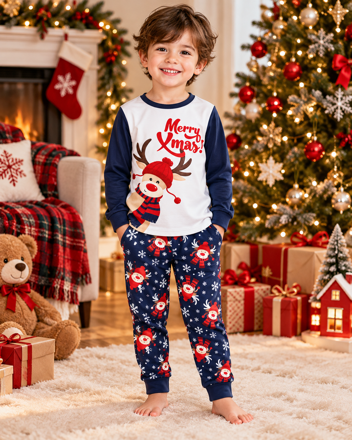 Merry Reindeer Nights Bamboo Two Piece Long Sleeve Pajama Set