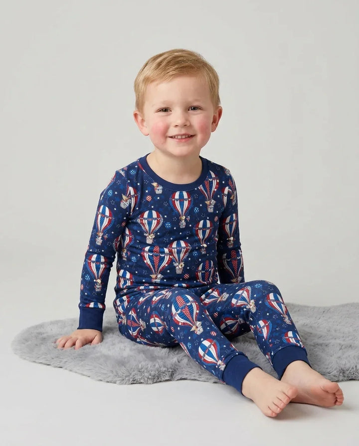 Zweiteiliges Langarm-Pyjama-Set mit Sommerfrüchten