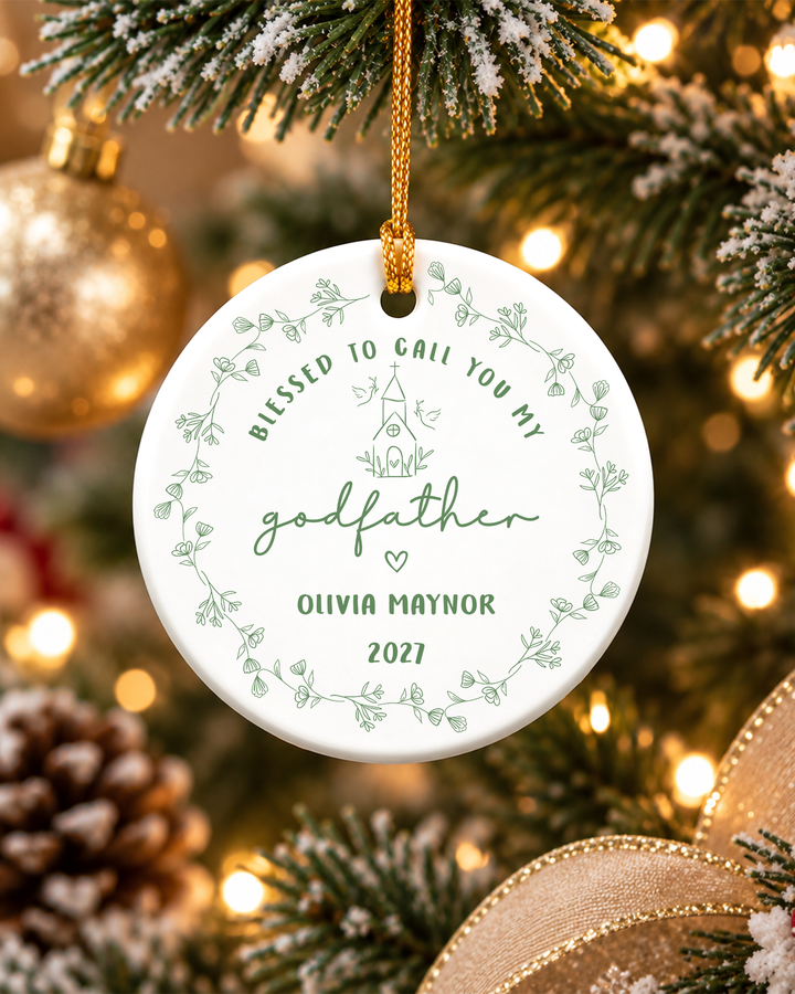 Blessed To Call You My Godparents- Personalized Ceramic Ornament