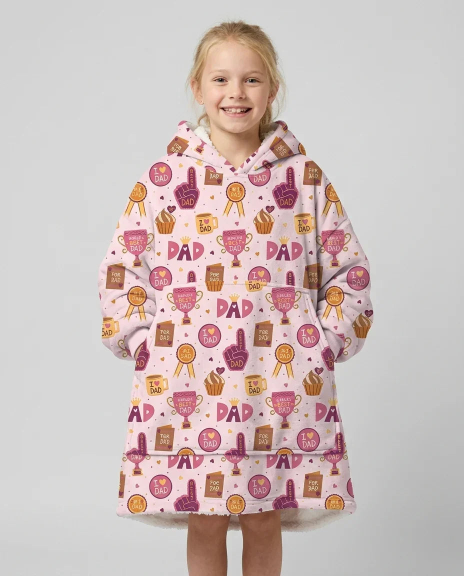 Bambus-Deckenhoodie „Bester Papa der Welt“
