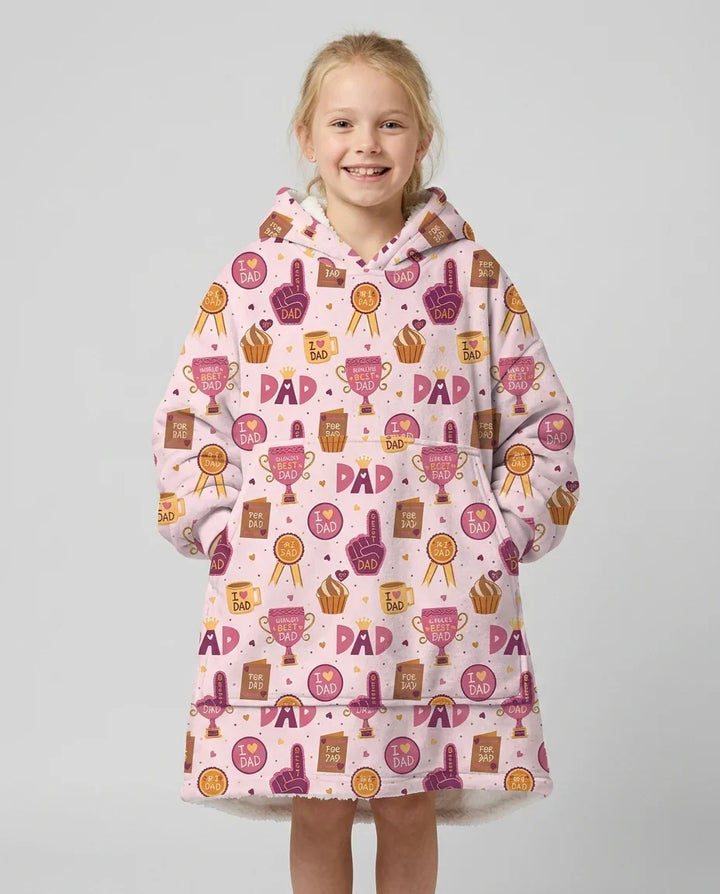 Bambus-Deckenhoodie „Bester Papa der Welt“