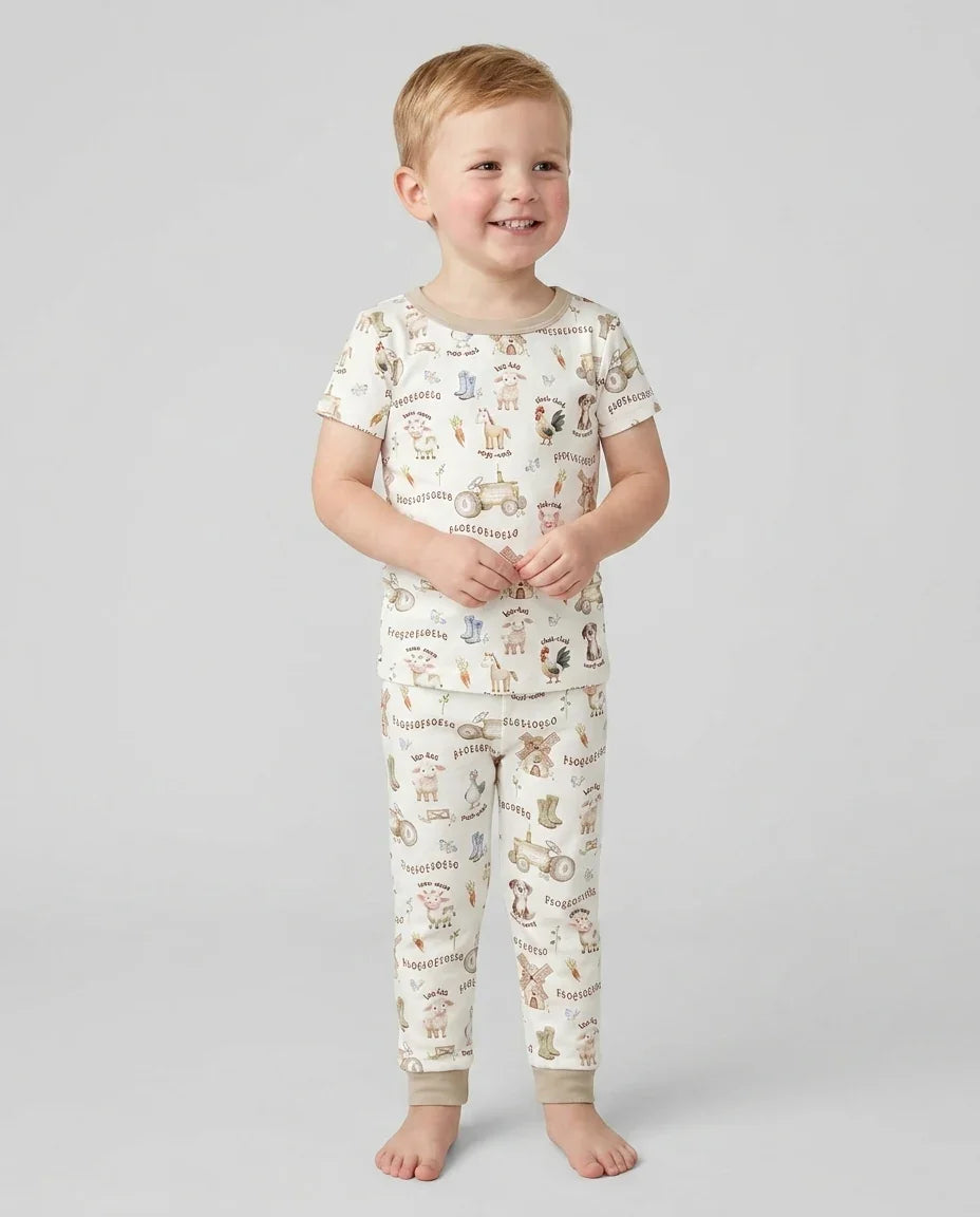 Zweiteiliges, kurzärmliges Pyjama-Set mit Marienkäfern