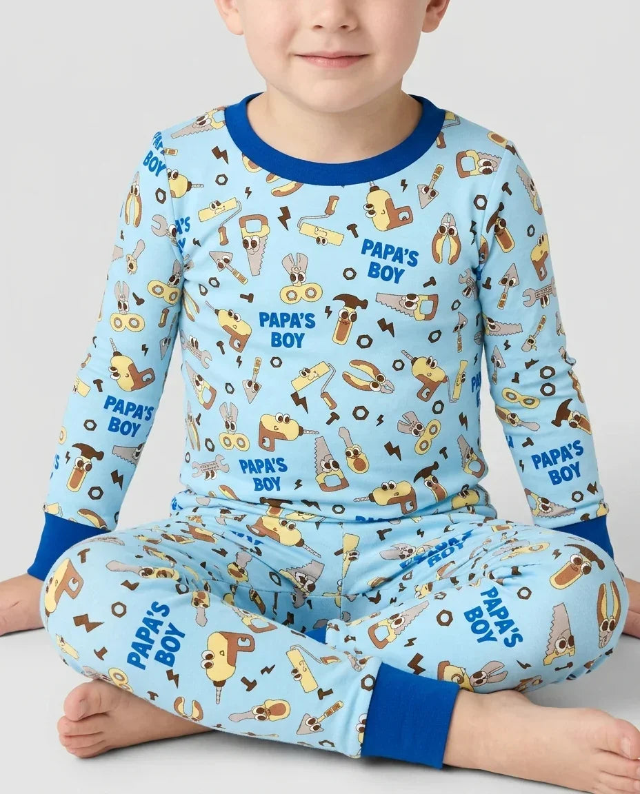 Zweiteiliges Langarm-Pyjama-Set mit Sommerfrüchten