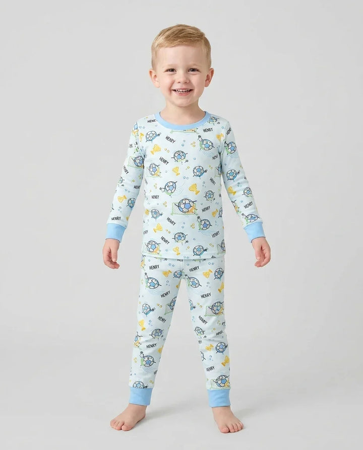 Zweiteiliges Langarm-Pyjama-Set mit Sommerfrüchten