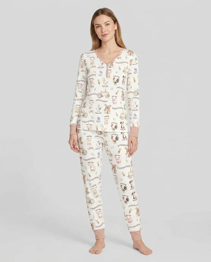 Old McDonald Farm Family Matching Bamboo Women Pajama Set