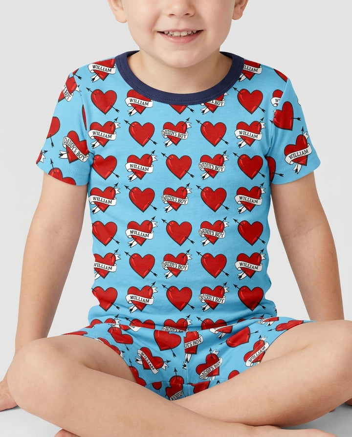 Zweiteiliges Pyjama-Set mit kurzen Ärmeln und Shorts im Sommer-Design