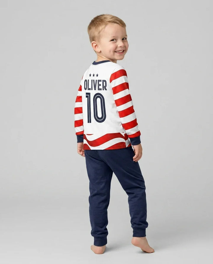 Zweiteiliges Langarm-Pyjama-Set mit Sommerfrüchten