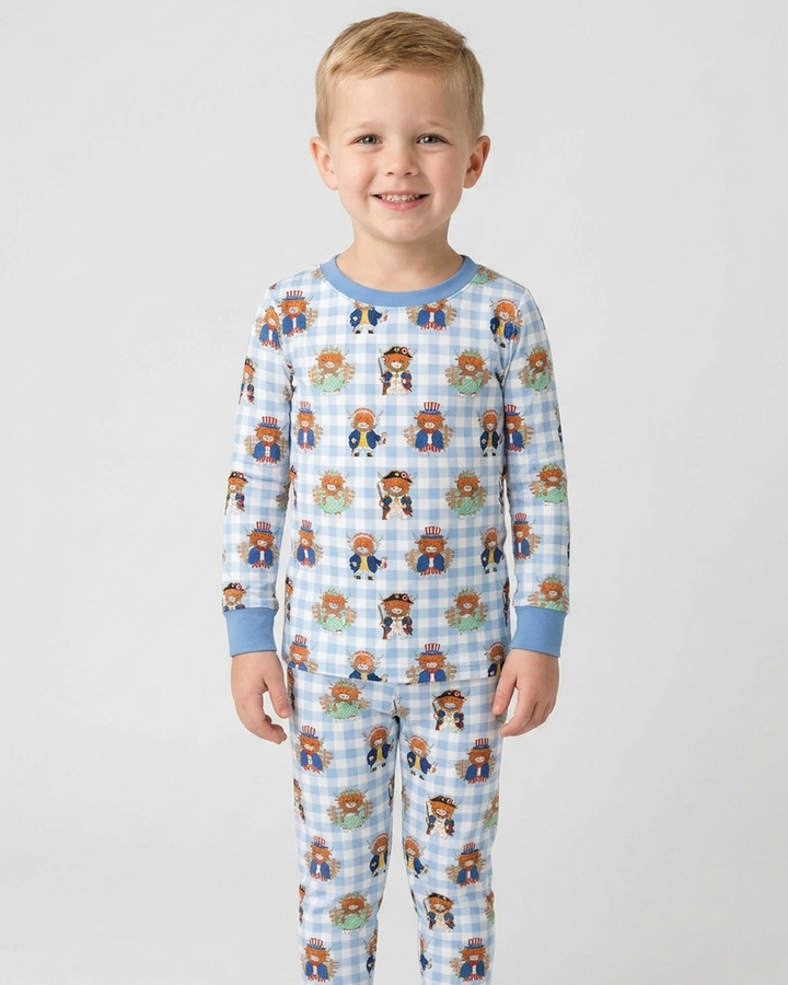 Zweiteiliges Langarm-Pyjama-Set mit Sommerfrüchten