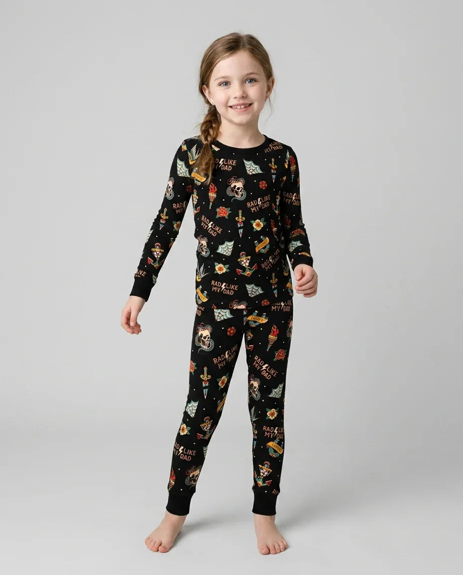 Zweiteiliges Langarm-Pyjama-Set mit Sommerfrüchten