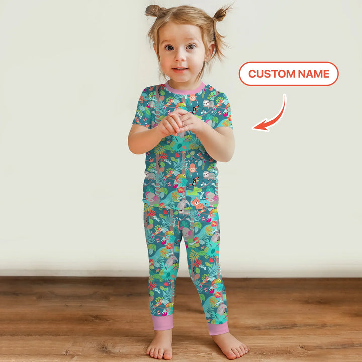Zweiteiliges, kurzärmliges Pyjama-Set mit Marienkäfern