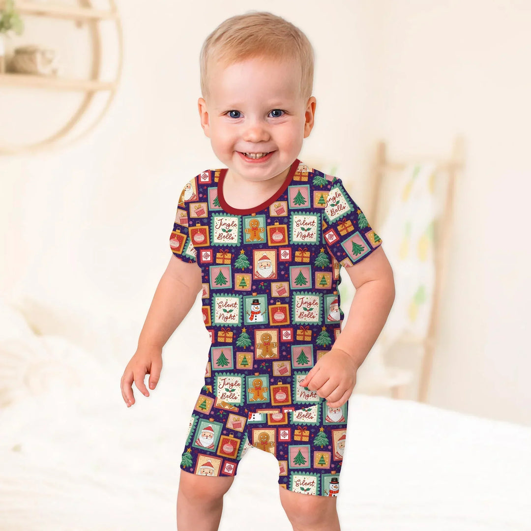 Template Zweiteiliges Pyjama-Set mit kurzen Ärmeln und Shorts