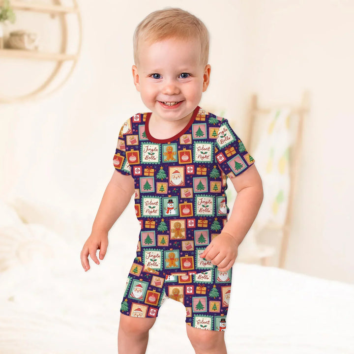 Template Zweiteiliges Pyjama-Set mit kurzen Ärmeln und Shorts