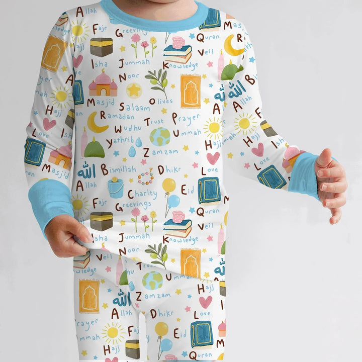 Zweiteiliges Langarm-Pyjama-Set mit Sommerfrüchten