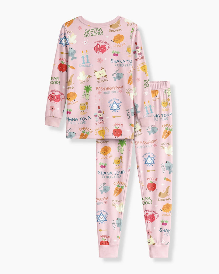 Zweiteiliges Langarm-Pyjama-Set mit Sommerfrüchten