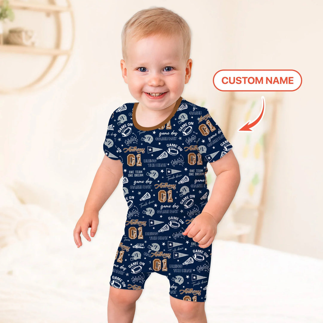 Zweiteiliges Pyjama-Set mit kurzen Ärmeln und Shorts im Sommer-Design