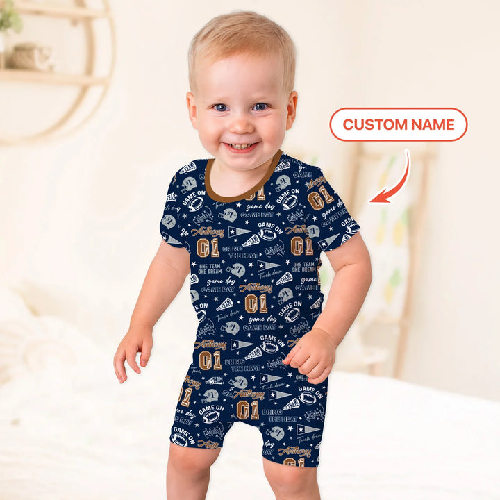Zweiteiliges Pyjama-Set mit kurzen Ärmeln und Shorts im Sommer-Design