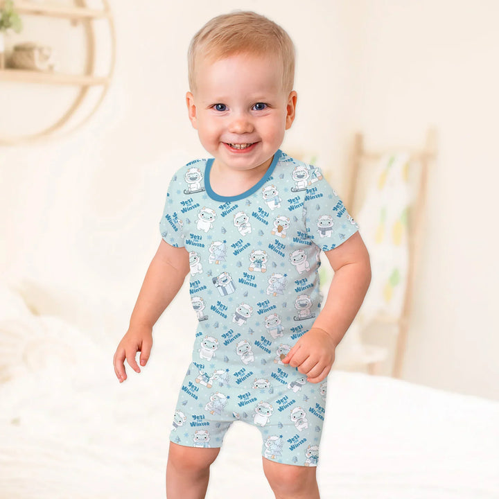 Template Zweiteiliges Pyjama-Set mit kurzen Ärmeln und Shorts
