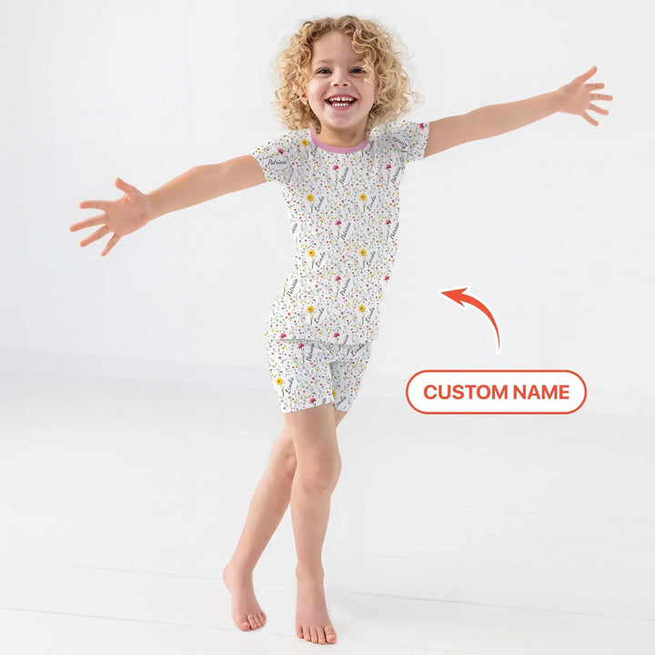 Zweiteiliges Pyjama-Set mit kurzen Ärmeln und Shorts im Sommer-Design