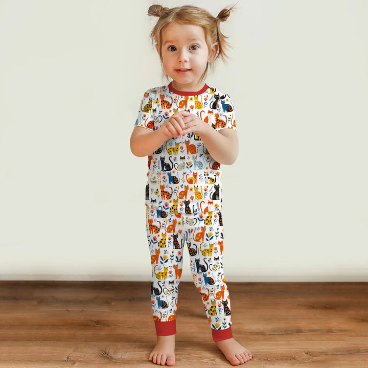 Zweiteiliges, kurzärmliges Pyjama-Set mit Marienkäfern
