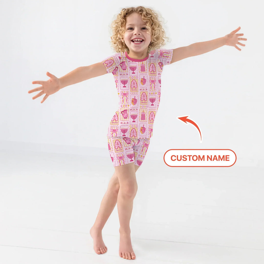 Zweiteiliges Pyjama-Set mit kurzen Ärmeln und Shorts im Sommer-Design