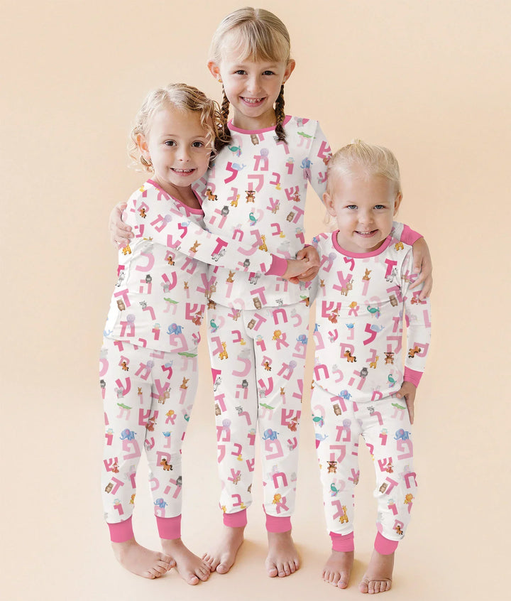 Aleph Bet Bamboo Two Piece Long Sleeve Pajama Set