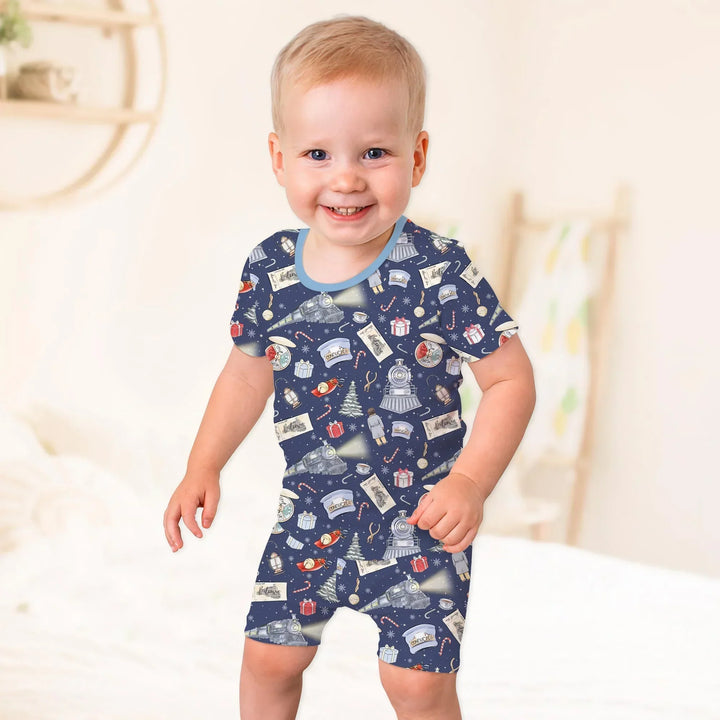 Zweiteiliges Pyjama-Set mit kurzen Ärmeln und Shorts im Sommer-Design