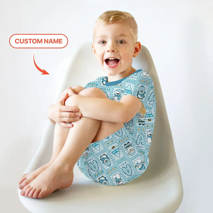 Zweiteiliges Pyjama-Set mit kurzen Ärmeln und Shorts im Sommer-Design