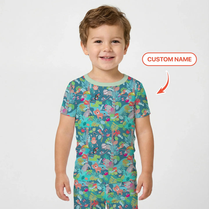 Zweiteiliges, kurzärmliges Pyjama-Set mit Marienkäfern