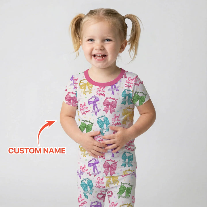 Zweiteiliges, kurzärmliges Pyjama-Set mit Marienkäfern