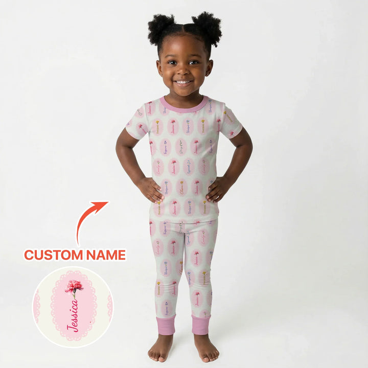 Zweiteiliges, kurzärmliges Pyjama-Set mit Marienkäfern
