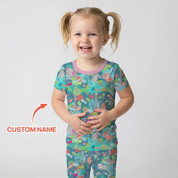 Zweiteiliges, kurzärmliges Pyjama-Set mit Marienkäfern