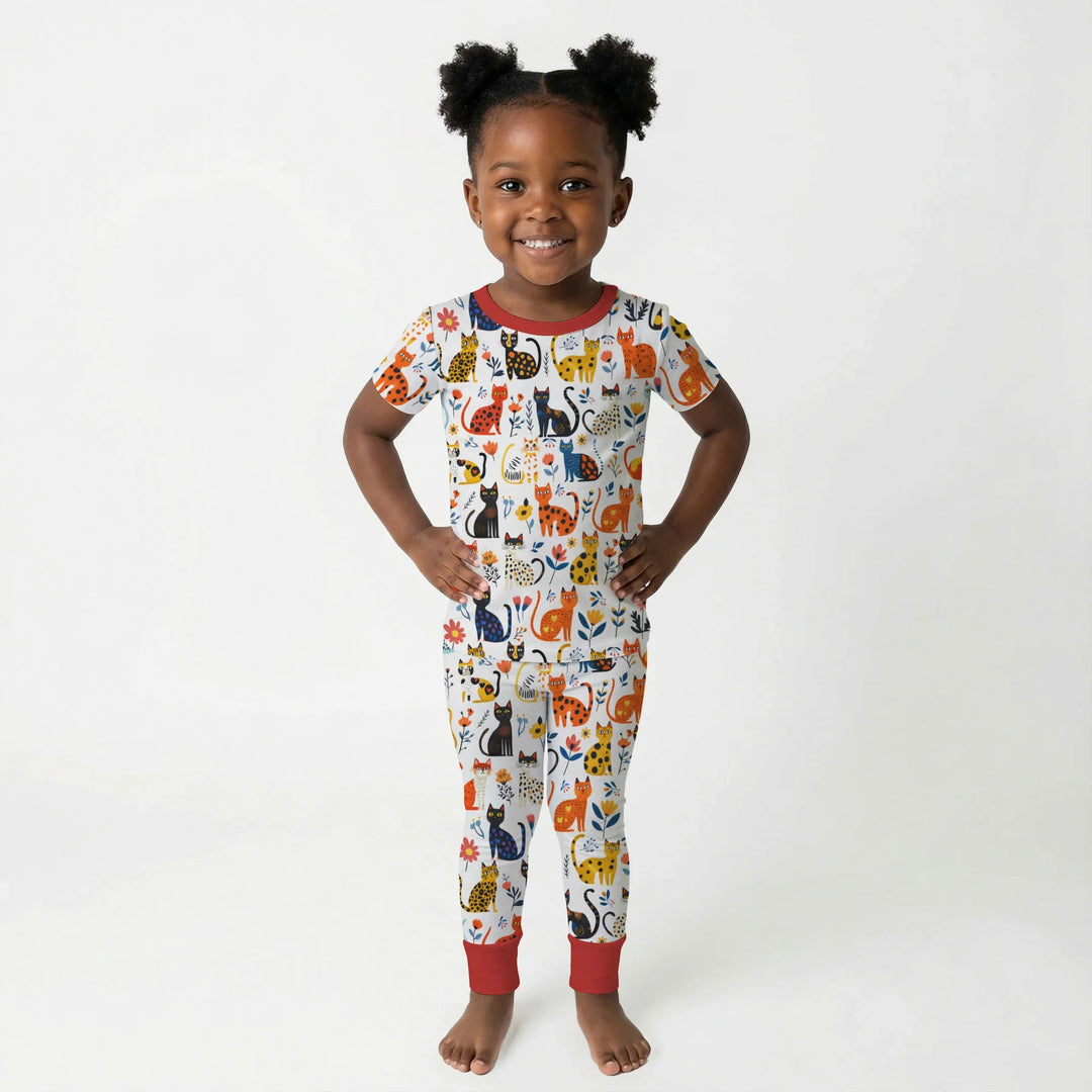 Zweiteiliges, kurzärmliges Pyjama-Set mit Marienkäfern
