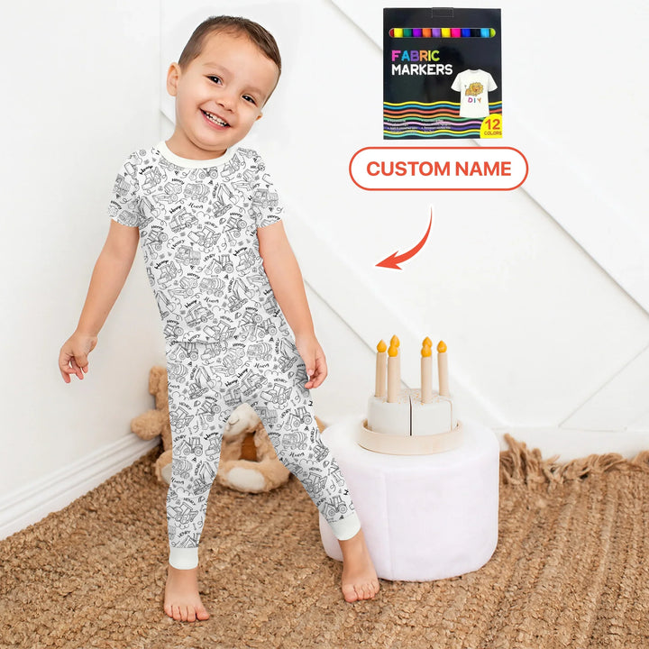 Zweiteiliges, kurzärmliges Pyjama-Set mit Marienkäfern