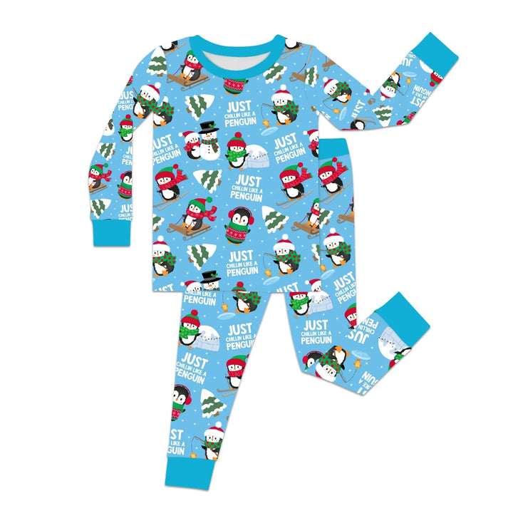 Chillin Like A Penguin Bamboo Two Piece Long Sleeve Pajama Set
