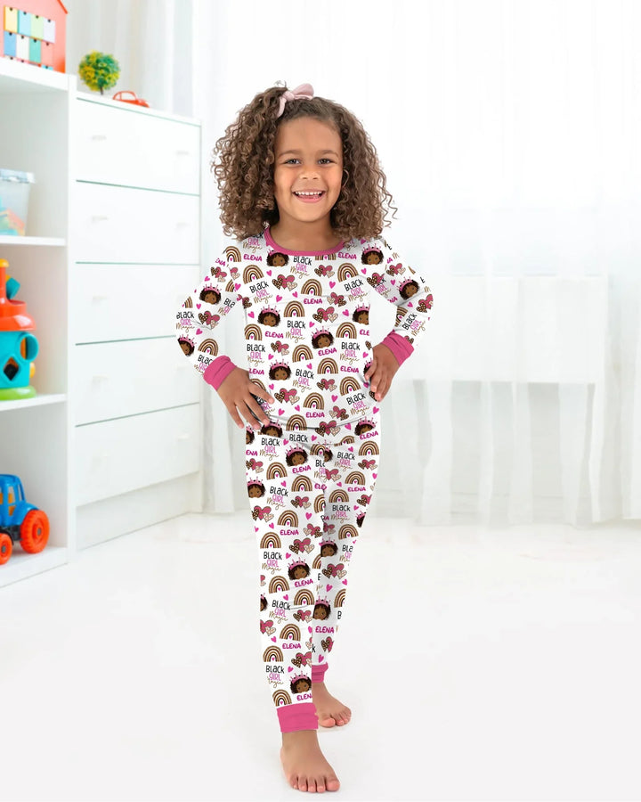 Zweiteiliges Langarm-Pyjama-Set mit Sommerfrüchten