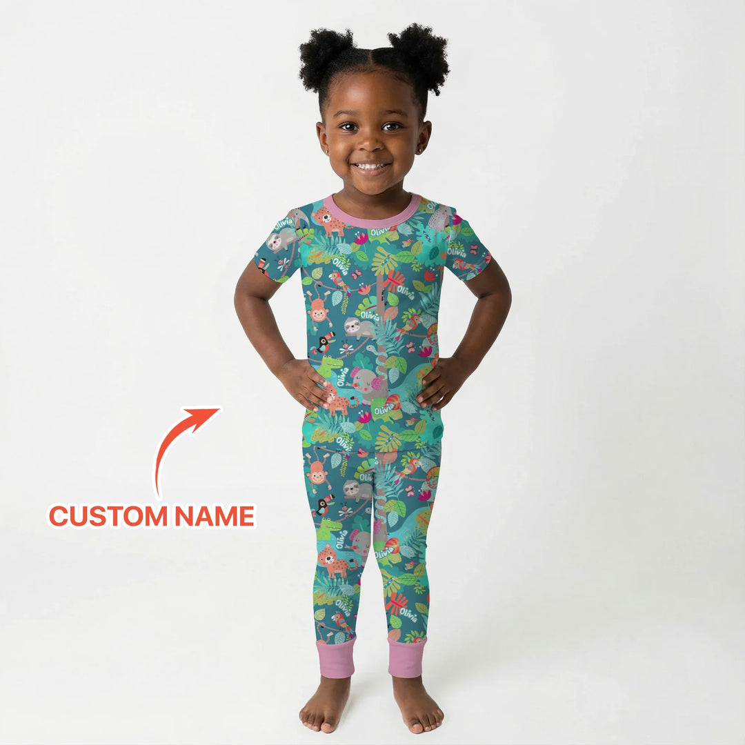 Zweiteiliges, kurzärmliges Pyjama-Set mit Marienkäfern