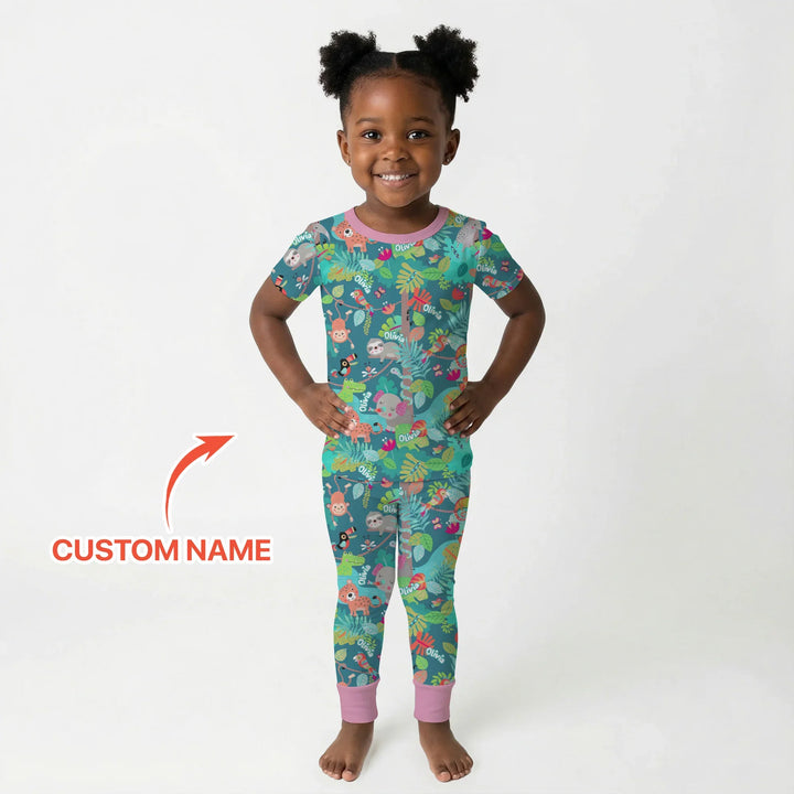 Zweiteiliges, kurzärmliges Pyjama-Set mit Marienkäfern
