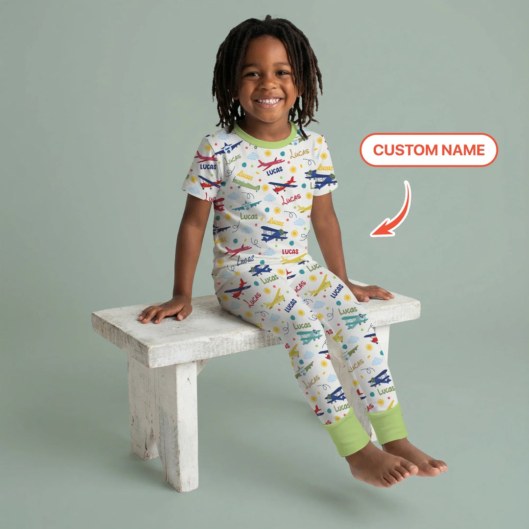 Zweiteiliges, kurzärmliges Pyjama-Set mit Marienkäfern