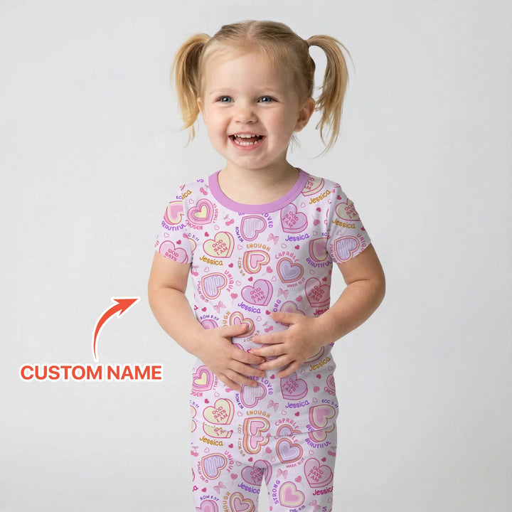 Zweiteiliges, kurzärmliges Pyjama-Set mit Marienkäfern
