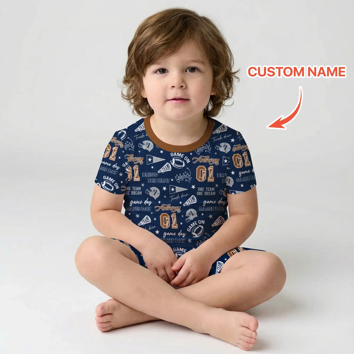 Zweiteiliges Pyjama-Set mit kurzen Ärmeln und Shorts im Sommer-Design