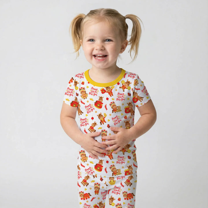 Zweiteiliges, kurzärmliges Pyjama-Set mit Marienkäfern
