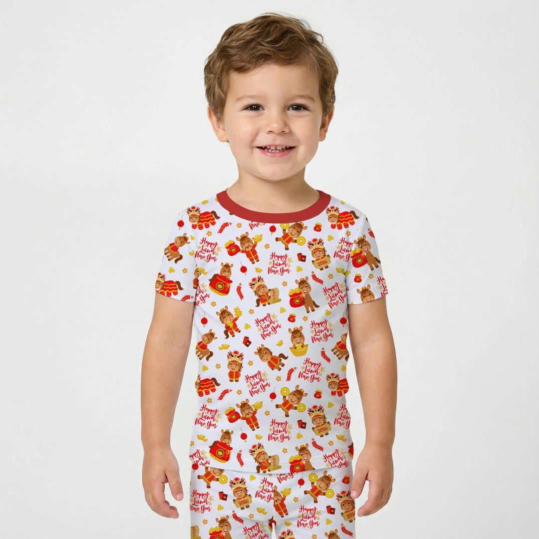 Zweiteiliges, kurzärmliges Pyjama-Set mit Marienkäfern