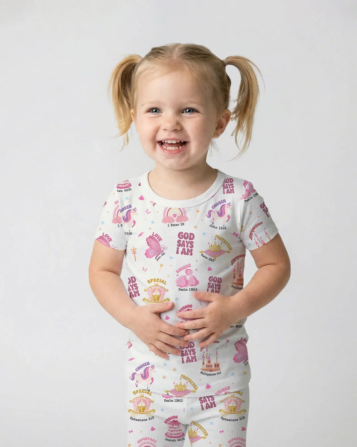 Zweiteiliges, kurzärmliges Pyjama-Set mit Marienkäfern